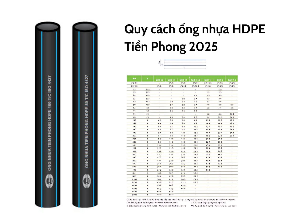 Quy cách ống nhựa HDPE Tiền Phong 2025